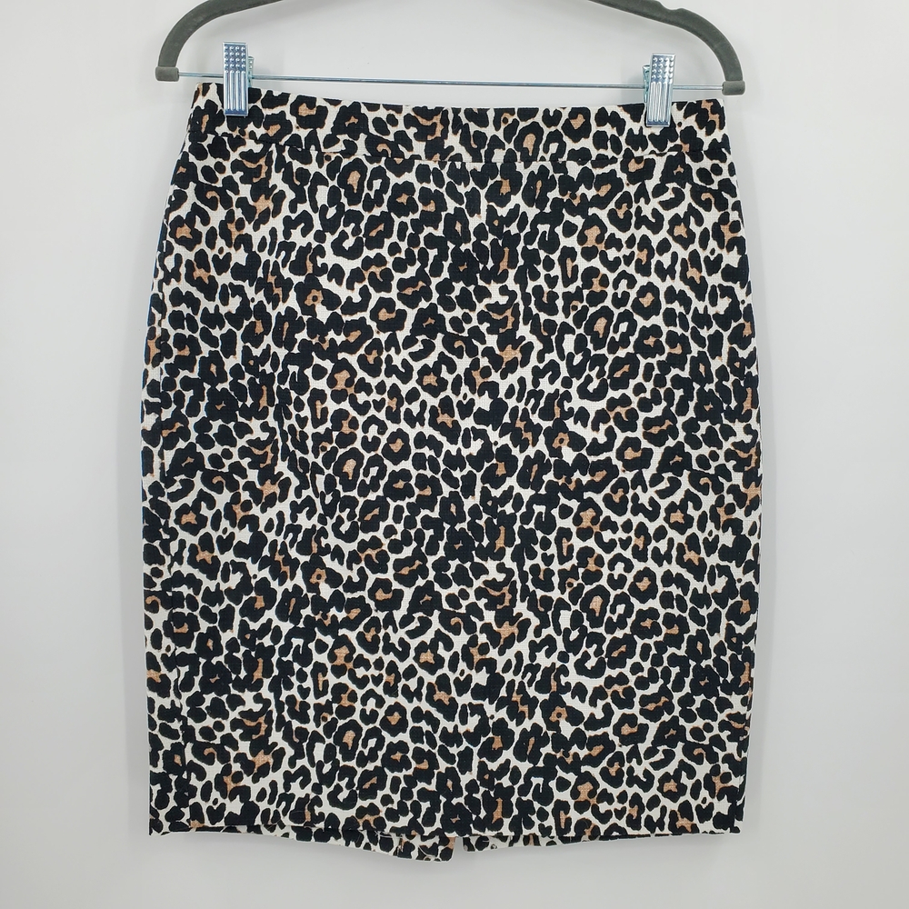 ♧♧ J Crew The Pencil Skirt Leopard Print Size 2